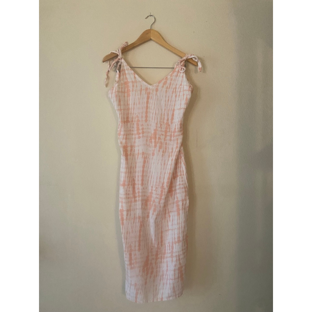 Women's Roxy White Orange Tie-Dye Midi Dress S